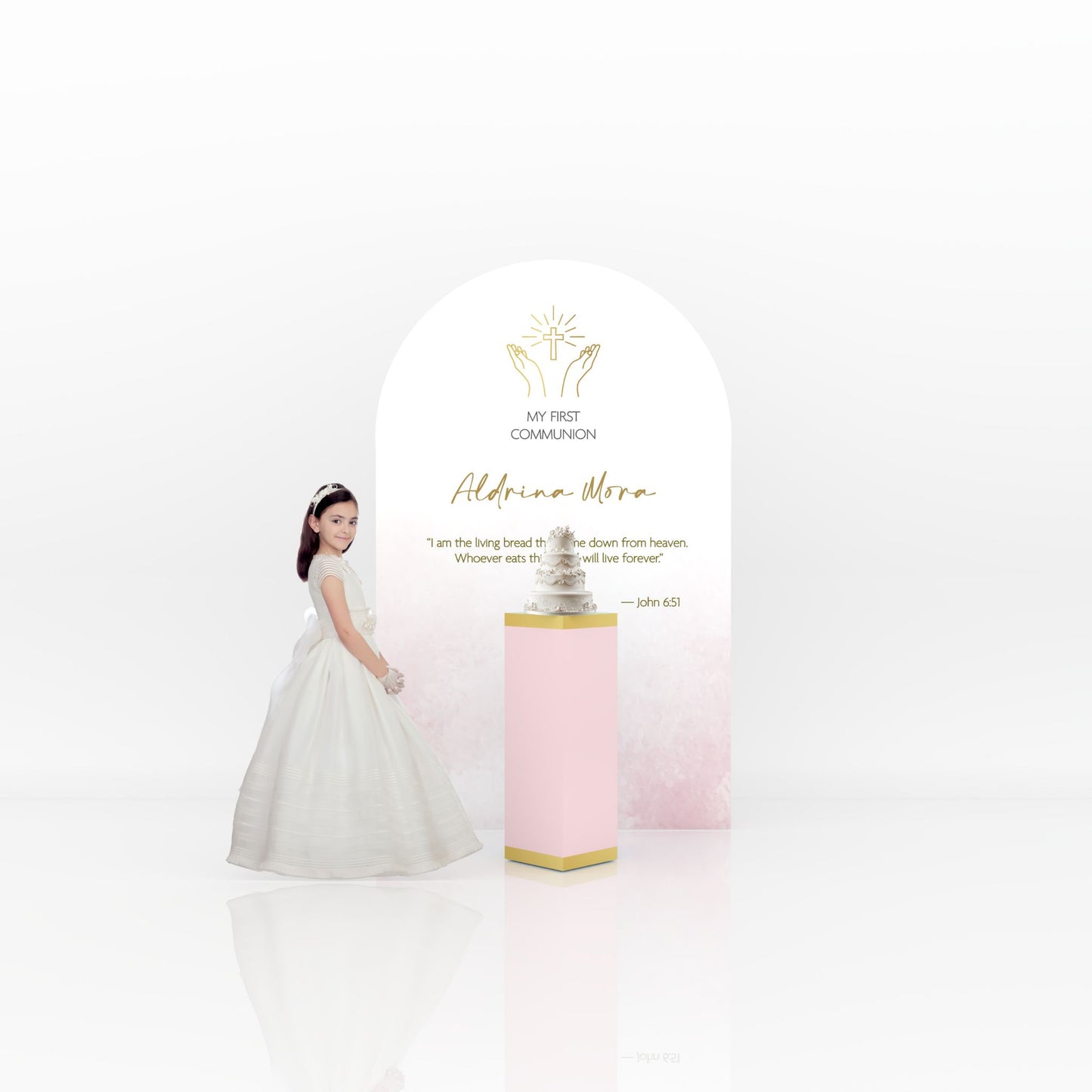 Essential Decoration First Communion - Rose (Customized)
